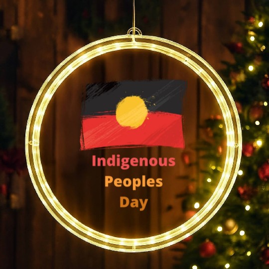 Native american indigenous day l Columbus Day LED Christmas Window Lights