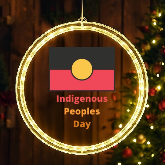 Native american indigenous day l Columbus Day LED Christmas Window Lights