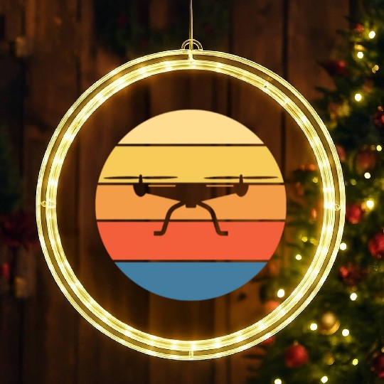 Drone Drone Pilot Drone Operator Quadrocopter LED Christmas Window Lights