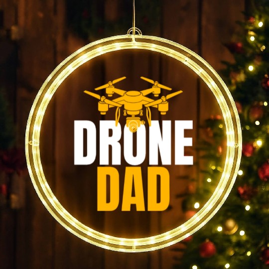 Drone Dad Drone Pilot Drone Operator Quadcopter LED Christmas Window Lights
