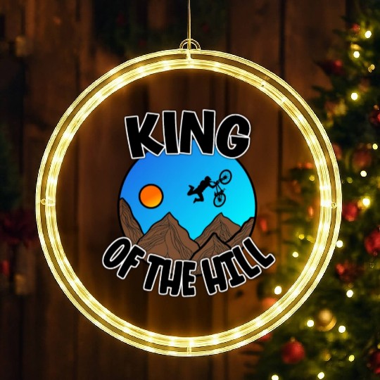 King Of The Hill - Cyclist Gift LED Christmas Window Lights