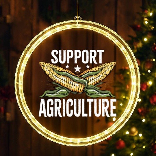 Support Corn Agriculture - Funny Corn Farmer LED Christmas Window Lights