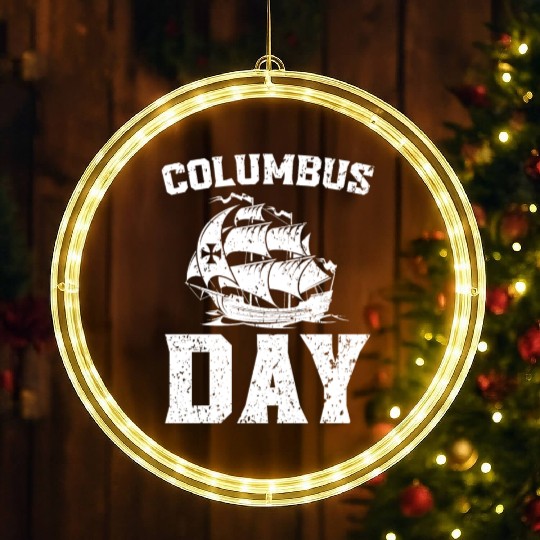 Columbus Day Christopher Columbus Italian American LED Christmas Window Lights