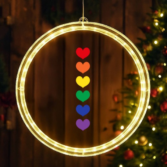 Lgbtq Gay Pride Month Rainbow Love Is Love LED Christmas Window Lights