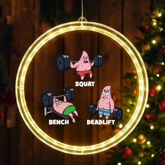 Majin Buu vs Patrick - Funny Anime Gym LED Christmas Window Lights