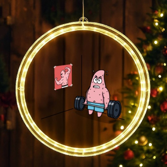 Majin Buu vs Patrick - Funny Anime Gym and Workout LED Christmas Window Lights