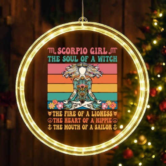 Scorpio Girl Astrology Sign LED Christmas Window Lights