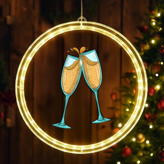 Champagne Glasses / Cheers LED Christmas Window Lights