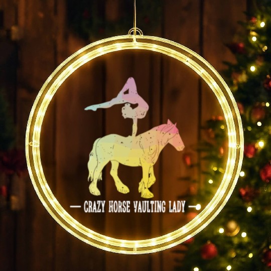 Crazy Horse Vaulting Lady Horseback Vaulting LED Christmas Window Lights