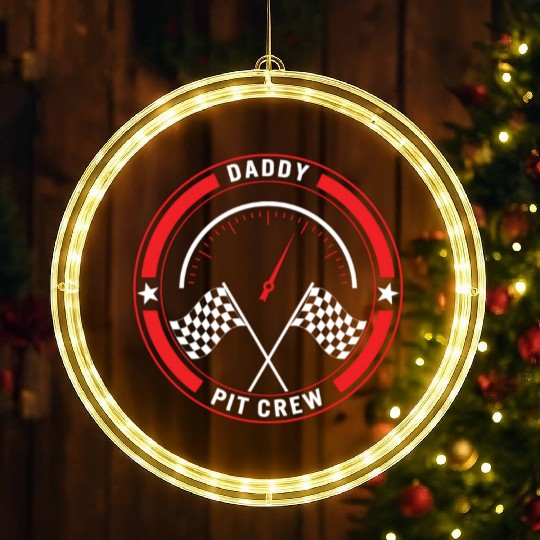 Daddy Pit Crew LED Christmas Window Lights, Father's Day Gift Race Day