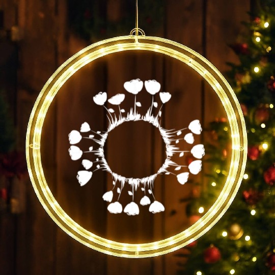 circle nature flowers roses LED Christmas Window Lights