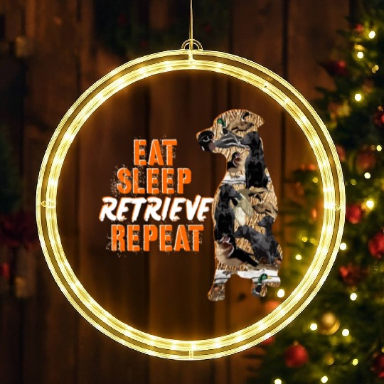 Labrador Retriever Duck Hunting Design LED Christmas Window Lights