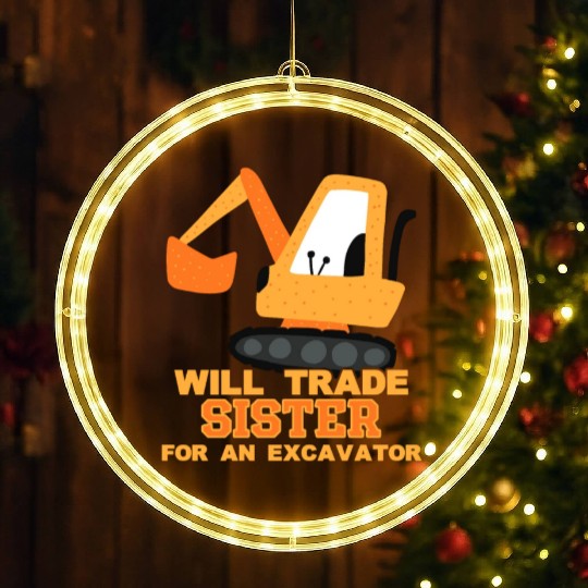Will Trade Sister for Excavator | Toddler Boy LED Christmas Window Lights