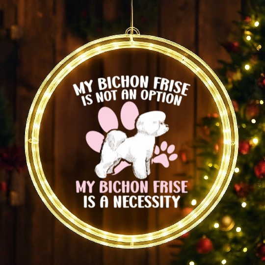 Bichon Frise Dog Lover Dog Breeder Puppy Paw Love LED Christmas Window Lights