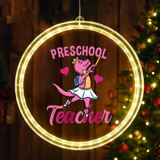 Preschool Teacher Ballet Back To School Girls LED Christmas Window Lights