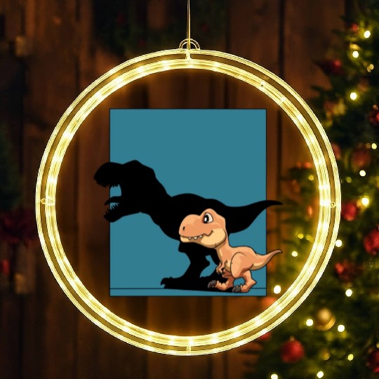 Dinosaur T-Rex Shadow Figure Dino for a Kids and LED Christmas Window Lights