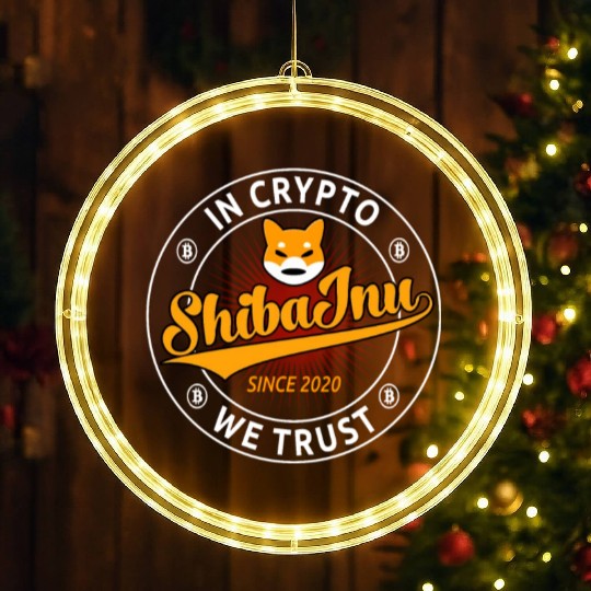Shiba Inu Coin In Crypto We Trust Trading And Mini LED Christmas Window Lights