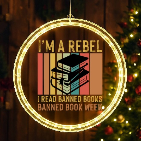 Banned book week I read banned books a rebel. LED Christmas Window Lights