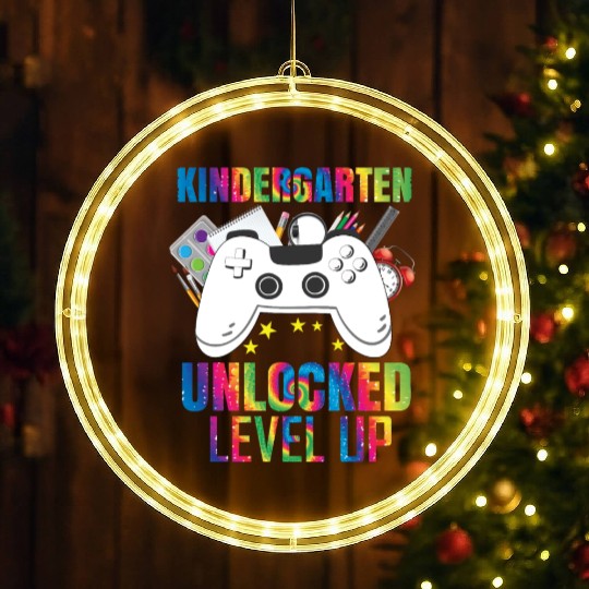 Kindergarten Unlocked Level Up LED Christmas Window Lights