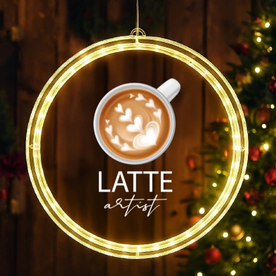 Latte Artist Coffee Lover LED Christmas Window Lights