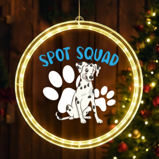 Spot Squad Paw Love Puppy Breeder Dalmatian Dog LED Christmas Window Lights