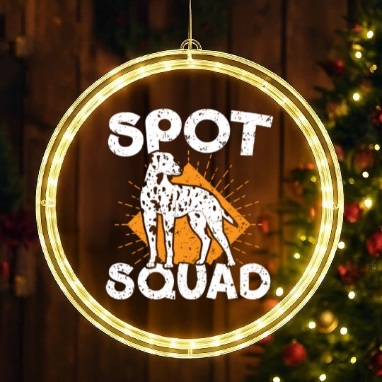 Spot Squad Paw Love Puppy Breeder Dalmatian Dog LED Christmas Window Lights