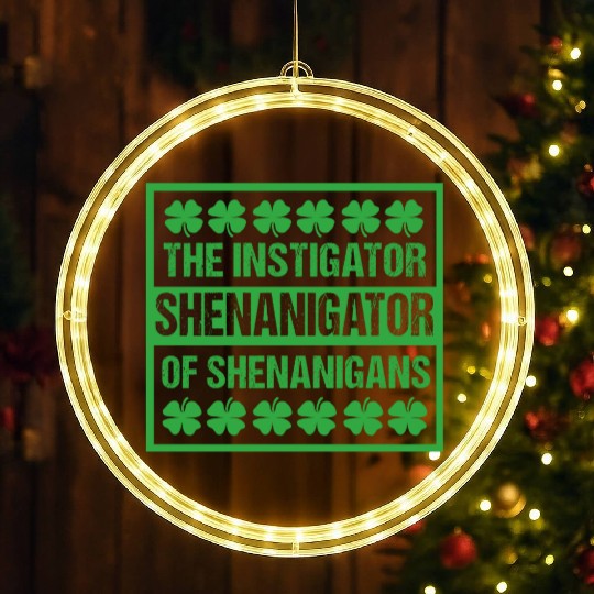 Funny Shenanigans St Patricks Day Shenanigator LED Christmas Window Lights