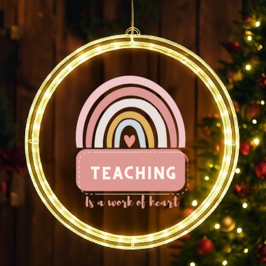 cute teaching typography LED Christmas Window Lights