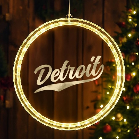 Detroit Michigan Cool Retro 1970S Vintage LED Christmas Window Lights