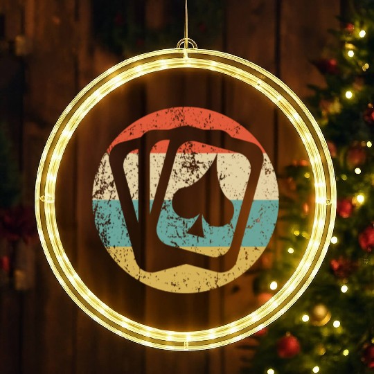 Playing Cards Spades Icon Retro Poker LED Christmas Window Lights