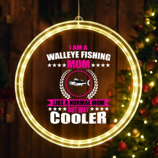 Walleye Fishing Mom For Women LED Christmas Window Lights