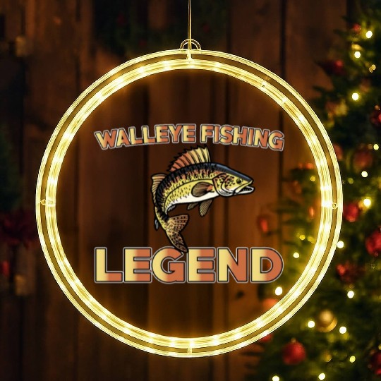 Great Walleye Fishing Legend LED Christmas Window Lights