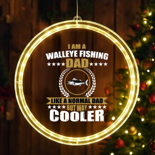 Walleye Fishing Dad For Men LED Christmas Window Lights