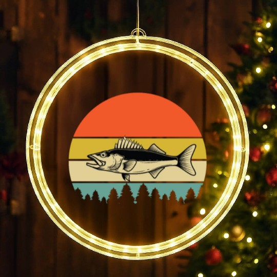 Walleye Fishing LED Christmas Window Lights