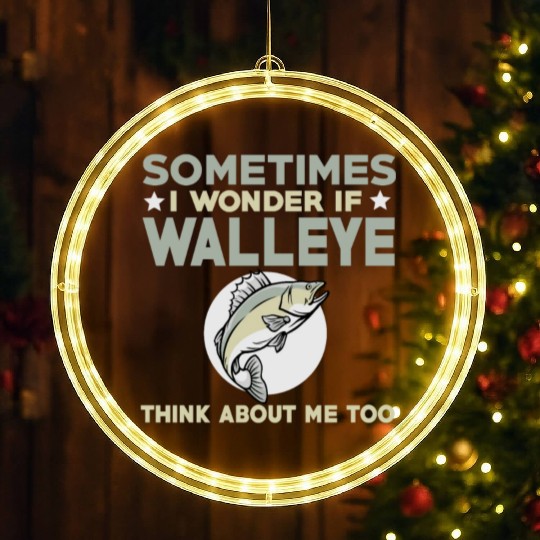 Funny Walleye Fishing Lover LED Christmas Window Lights