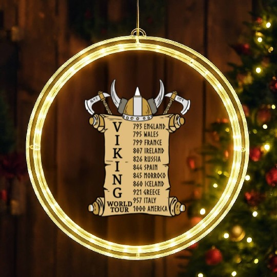 Viking World Tour For Vikings Lover LED Christmas Window Lights