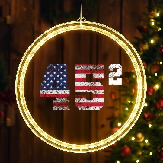 Trump 45 Squared Republican LED Christmas Window Lights