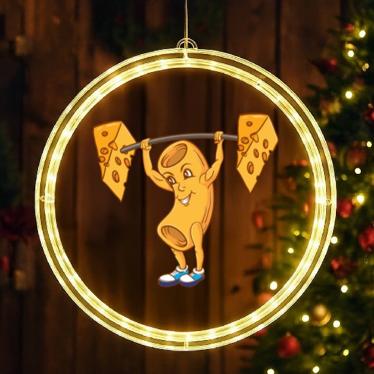 Macaroni Cheeselifting For Macaroni Cheese Lover LED Christmas Window Lights