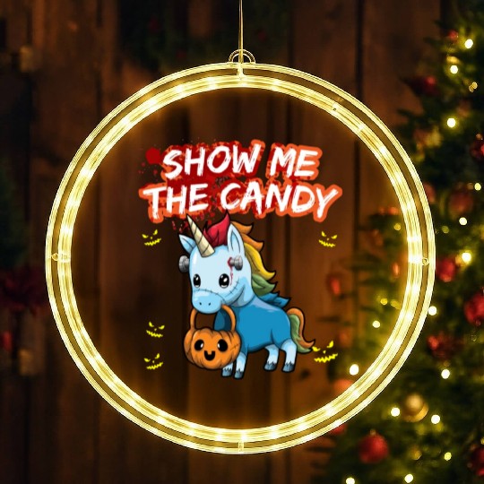 Show Me The Candy Halloween Costume Trick Or Treat LED Christmas Window Lights