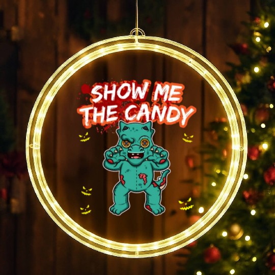 Show Me The Candy Halloween Costume Trick Or Treat LED Christmas Window Lights
