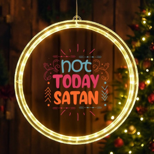 Christianity Not Today Satan Christian Gift LED Christmas Window Lights
