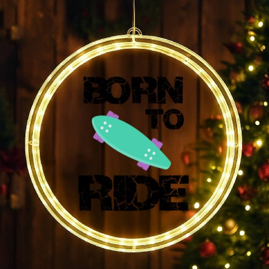 born to ride skateboard skate rider LED Christmas Window Lights