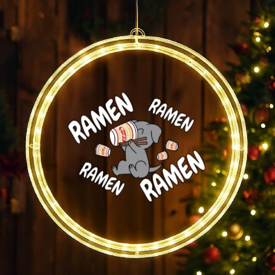 Weimaraner Instant Ramen Noodles LED Christmas Window Lights