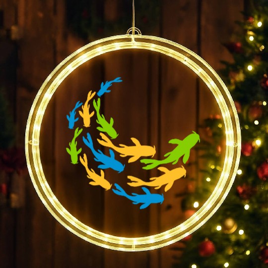 colorful shoal koi fish LED Christmas Window Lights