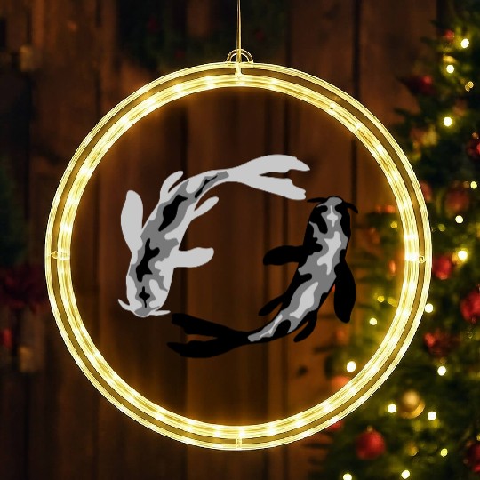 circle design 2 koi LED Christmas Window Lights