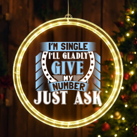Single Independent Relationship Status Gift Idea LED Christmas Window Lights