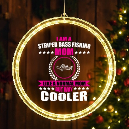 Striped Bass Fishing Mom LED Christmas Window Lights