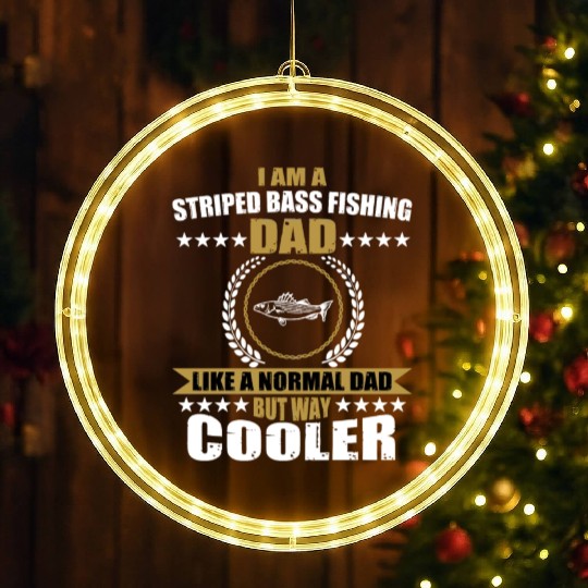 Striped Bass Fishing Dad LED Christmas Window Lights