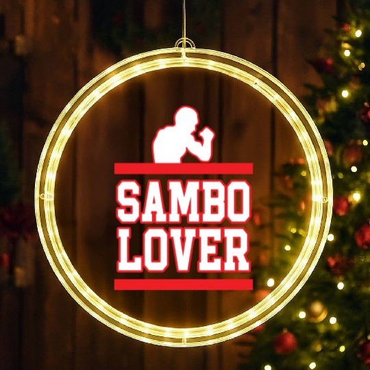Sambo Lover Martial Arts Fighter Coach Training LED Christmas Window Lights