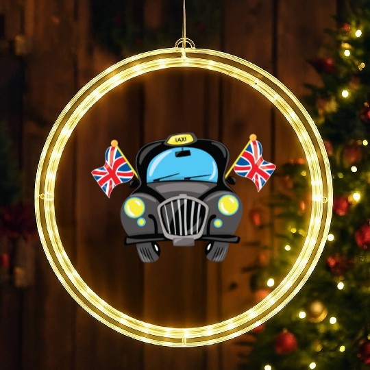 Taxi Hackney the black cab in London LED Christmas Window Lights